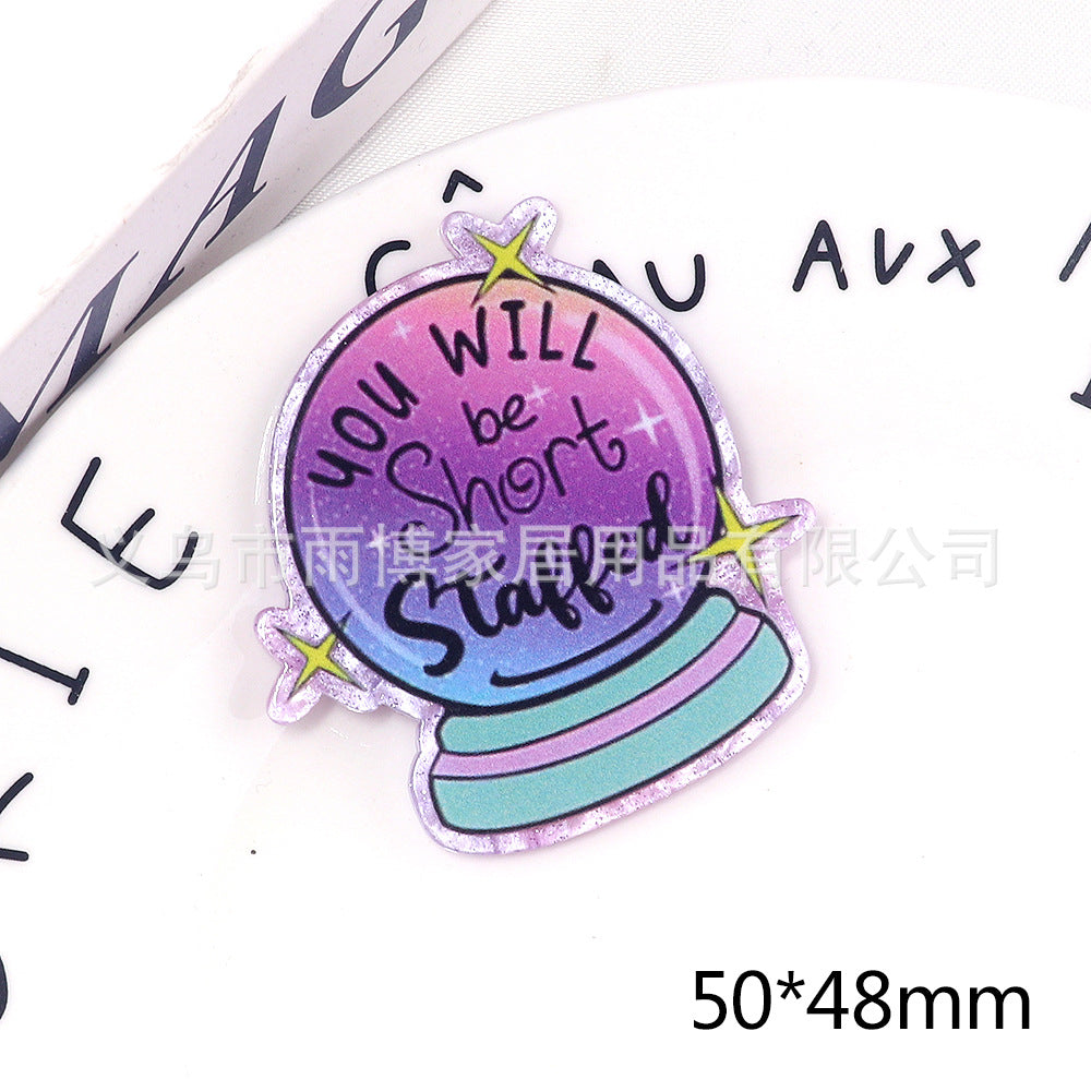 Wholesale 10pcs New cartoon loose powder medical nurse letter rainbow bag accessories acrylic cute things DIY patch accessories
